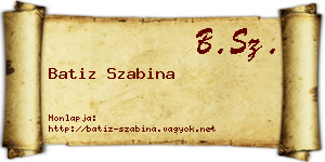 Batiz Szabina névjegykártya