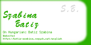 szabina batiz business card